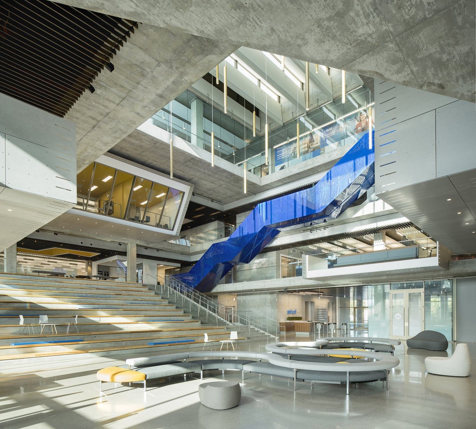 Intuit: A staircase climbing through the atrium