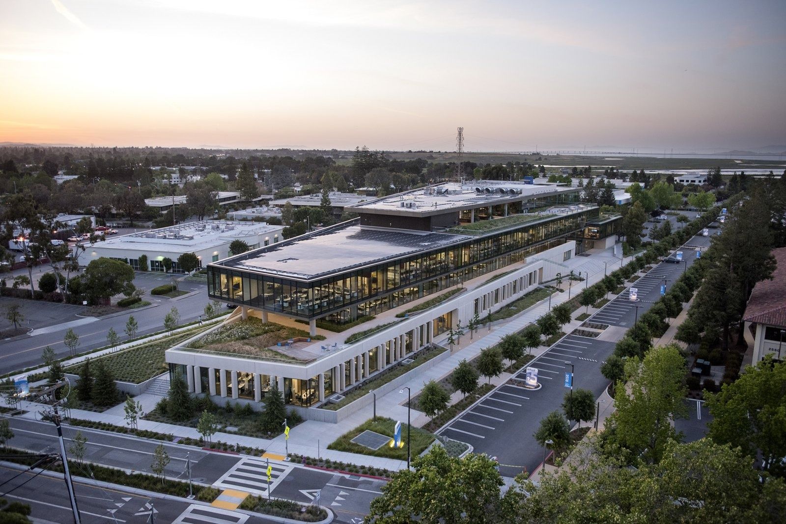 Intuit: Aerial view of Intuit's Marine Way building