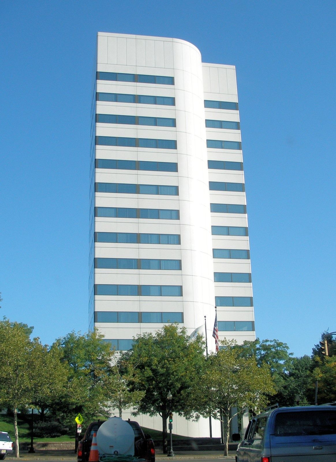 One Johnson & Johnson Plaza, a white tower