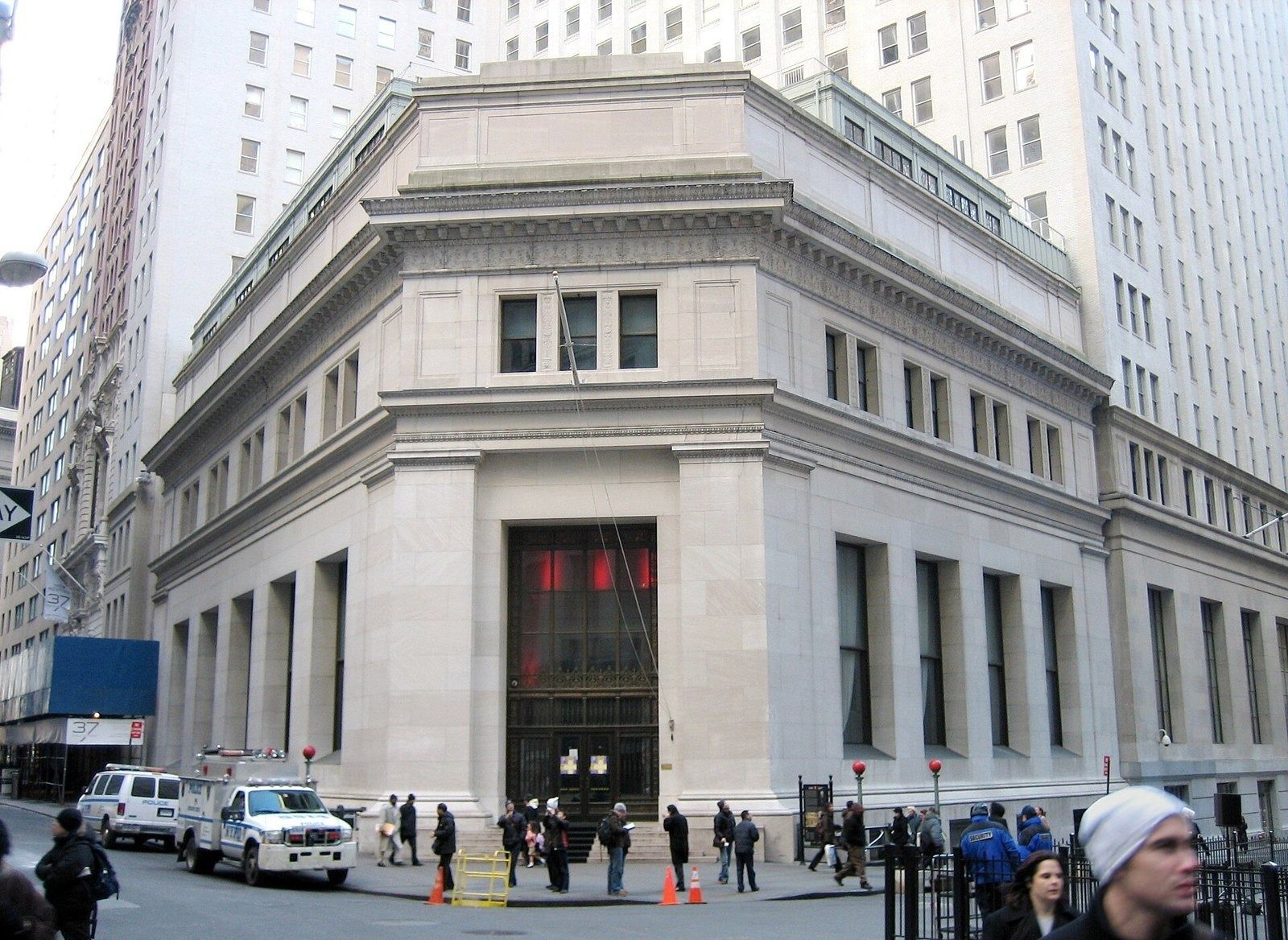 23 Wall Street, the 'House of Morgan', a low marble bank building
