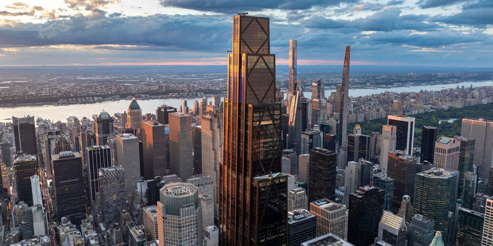 JPMorganChase: The tower rising above Midtown Manhattan at sunset