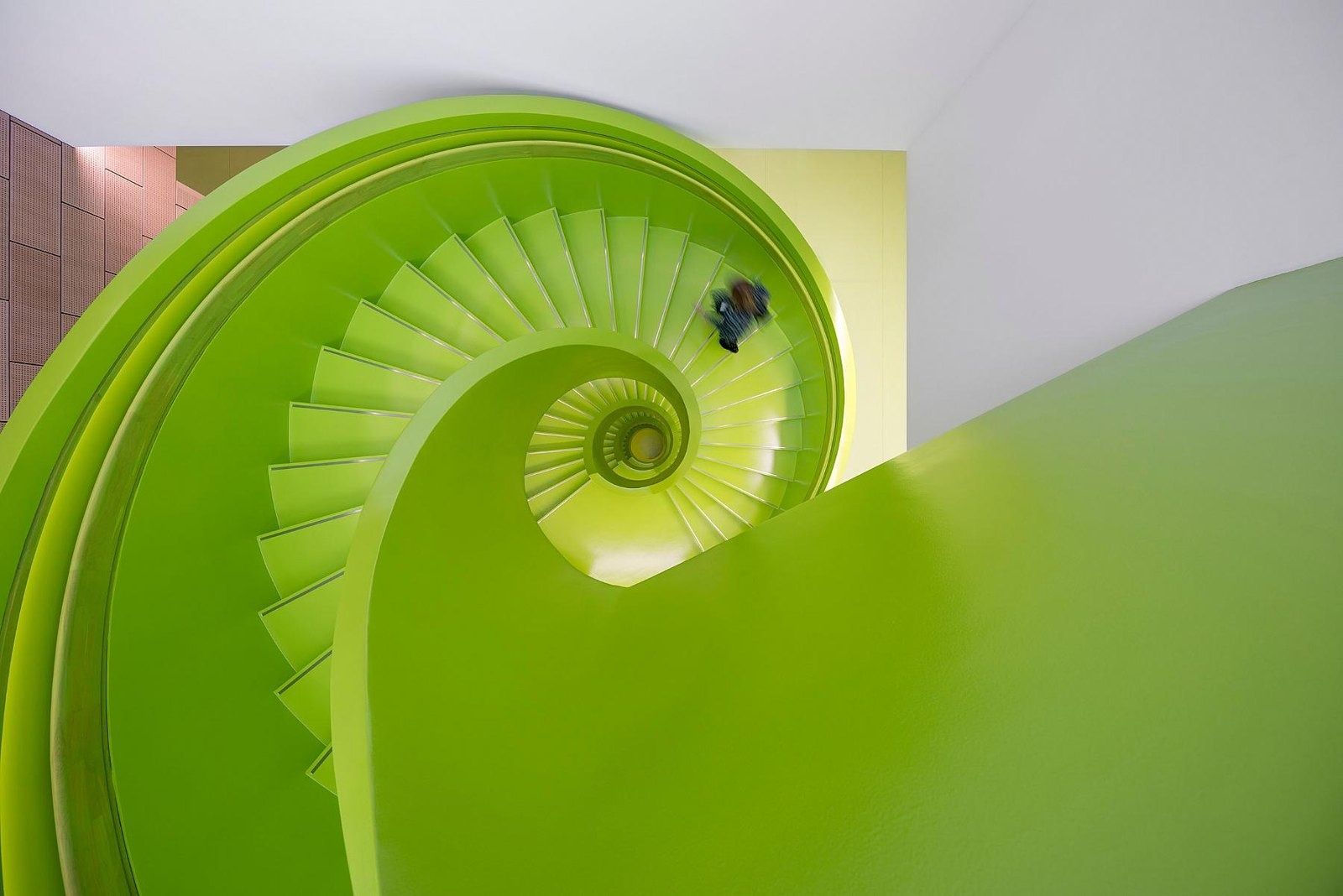 The LEGO Group: Green spiral stair from above