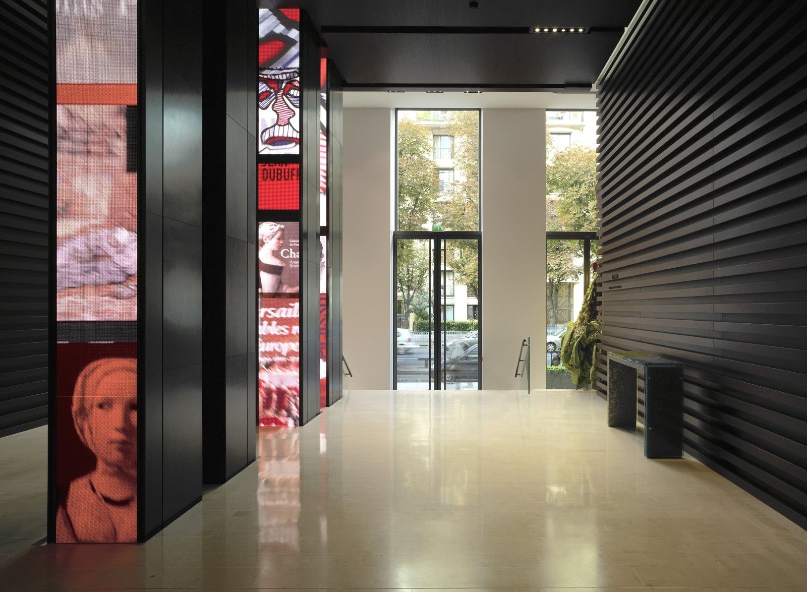 LVMH: An entrance with tall graphic panels