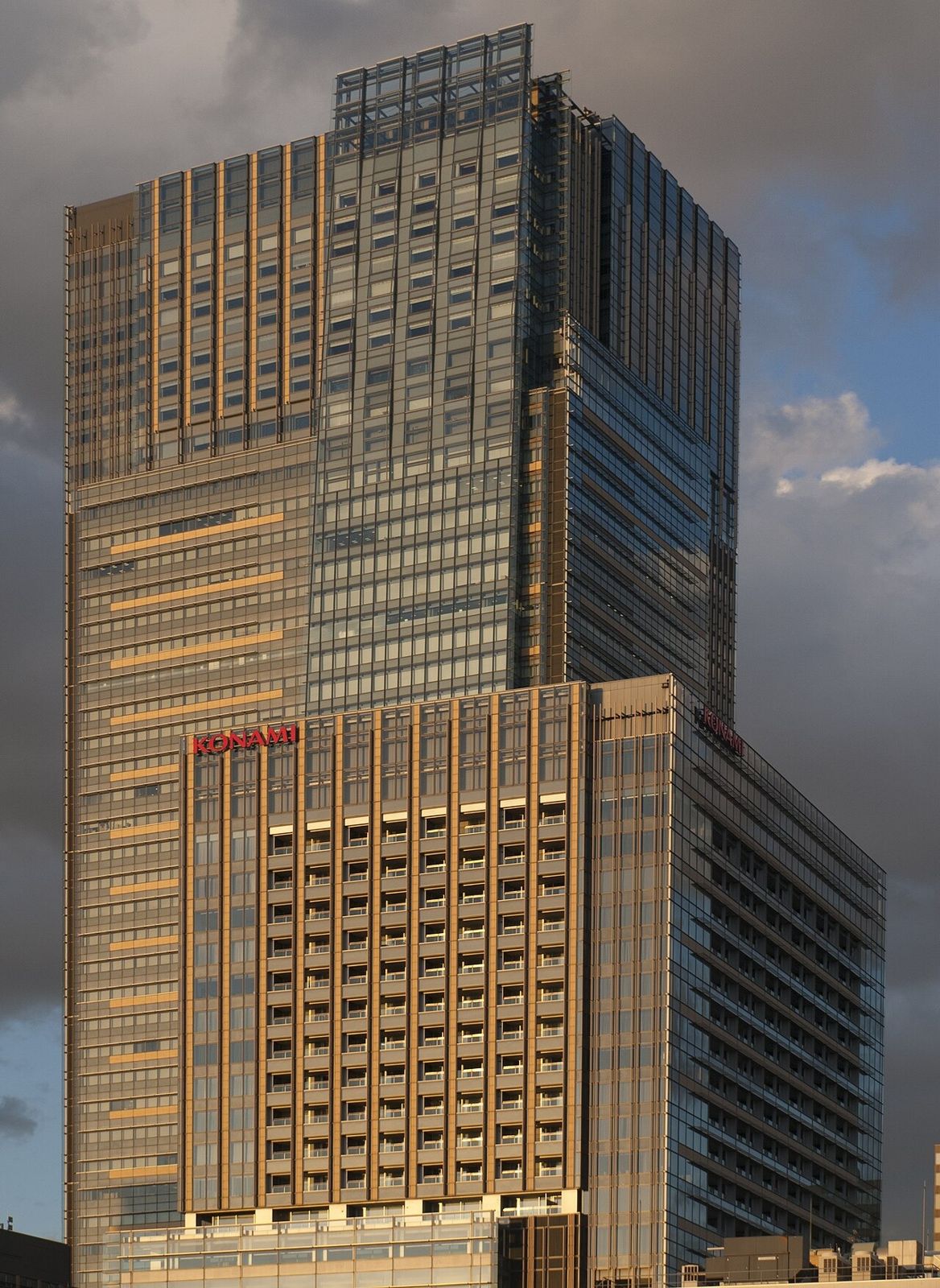 Tall glass tower seen from the south