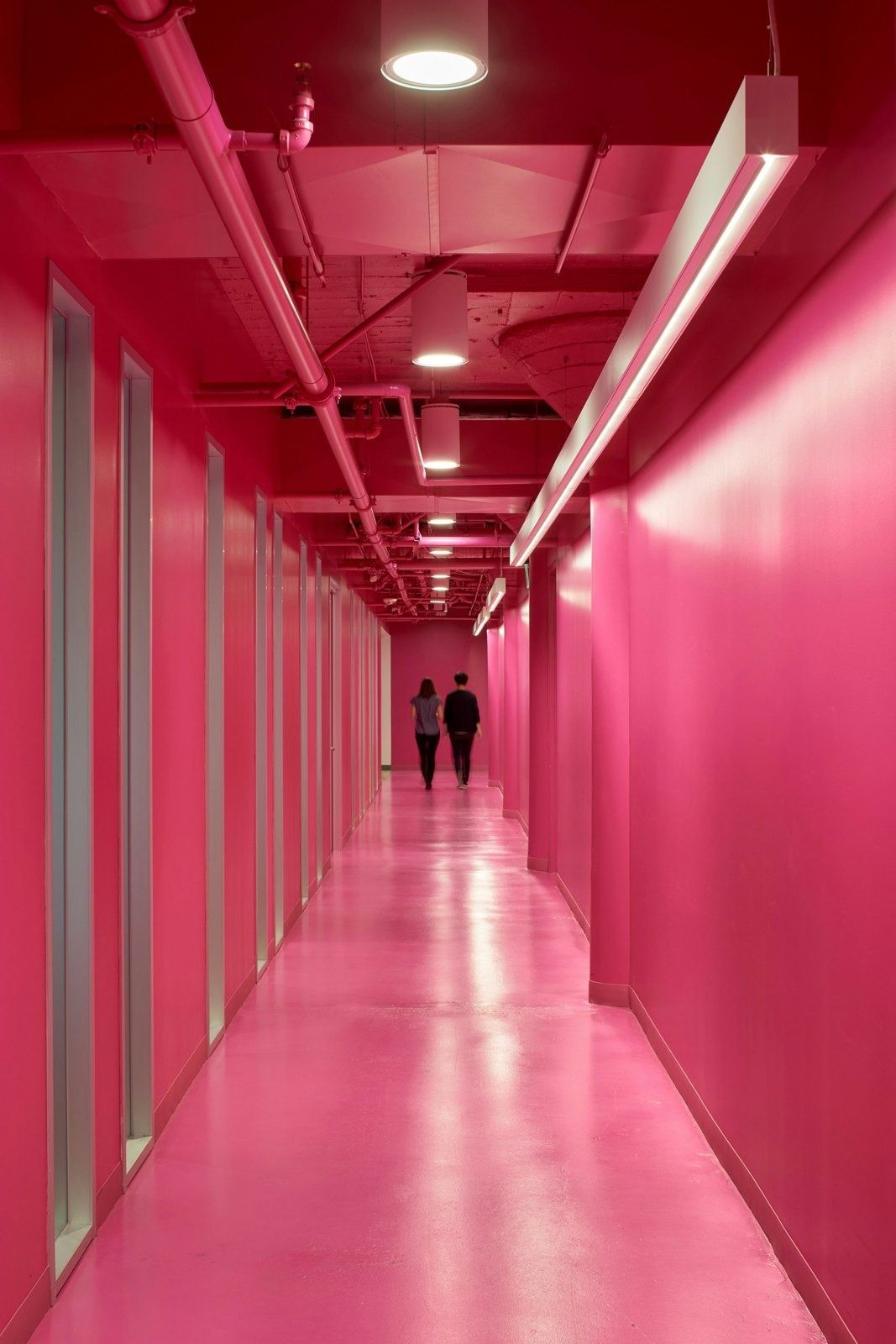 Lyft: Bright pink hallway