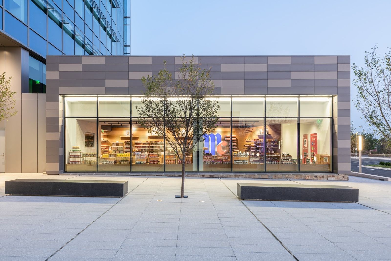 McCormick: Glass storefront with product displays