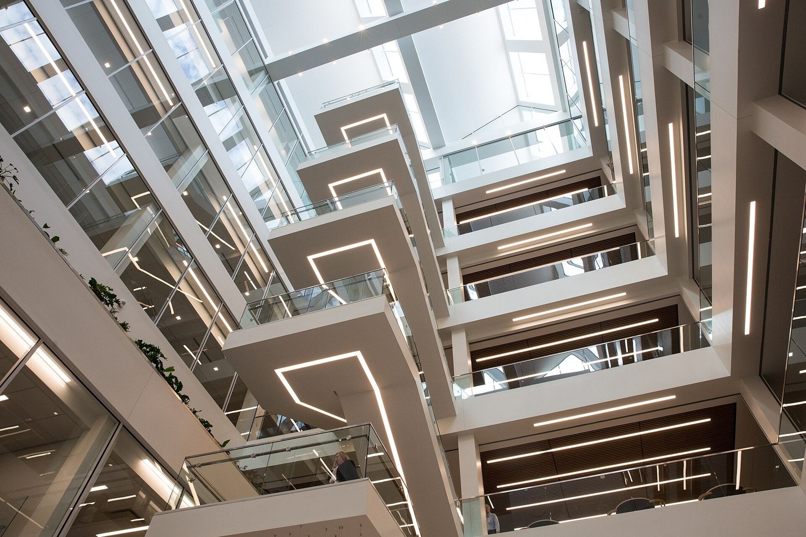 McCormick: Looking up through criss-crossing stairs to a skylight