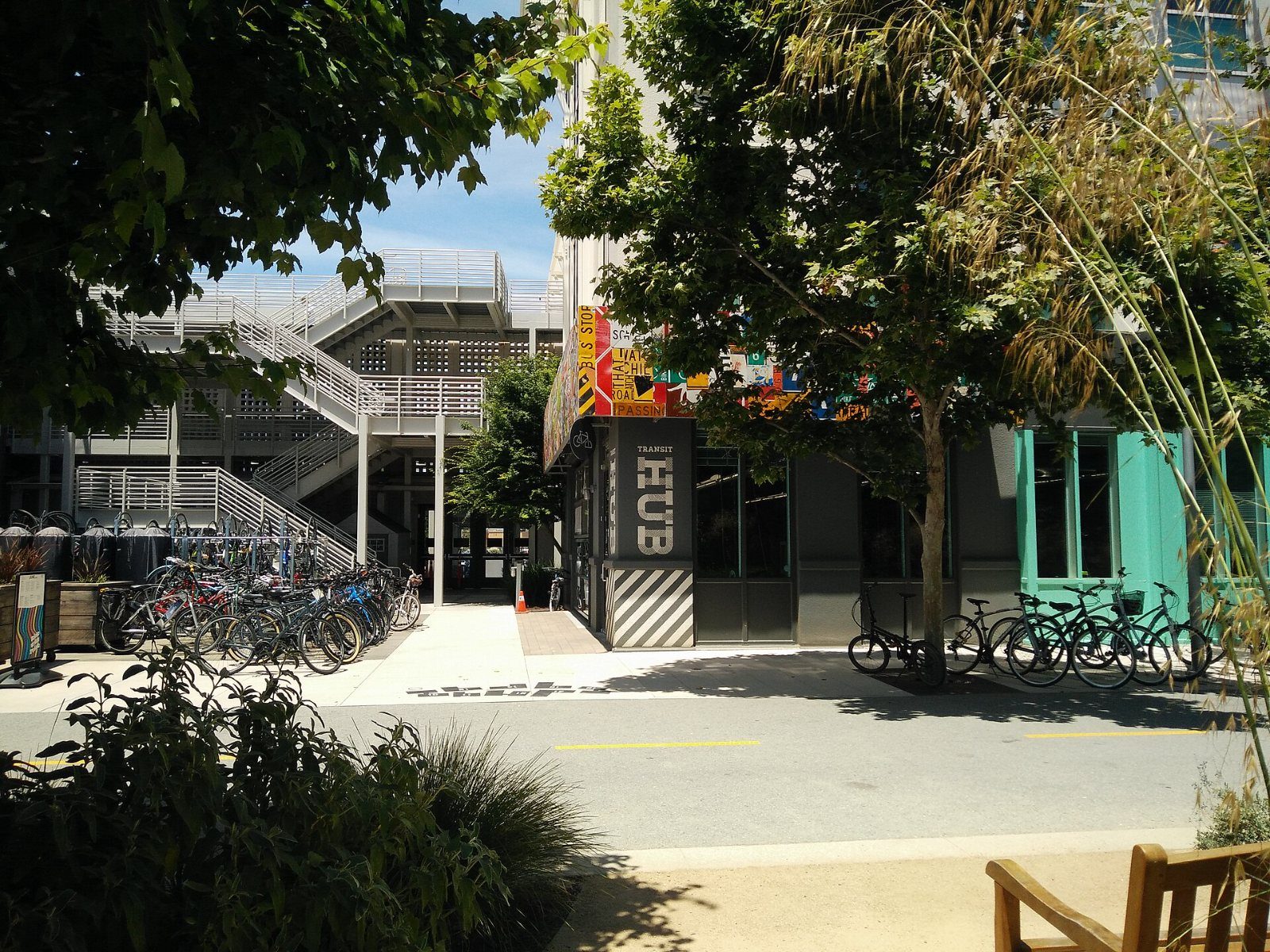 Meta: Courtyard with bikes and trees
