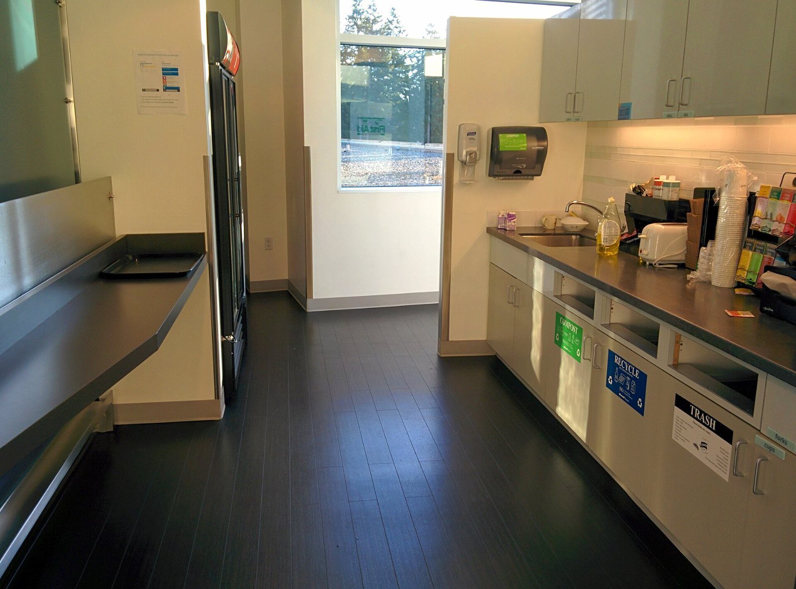 Small office kitchen with coffee machines