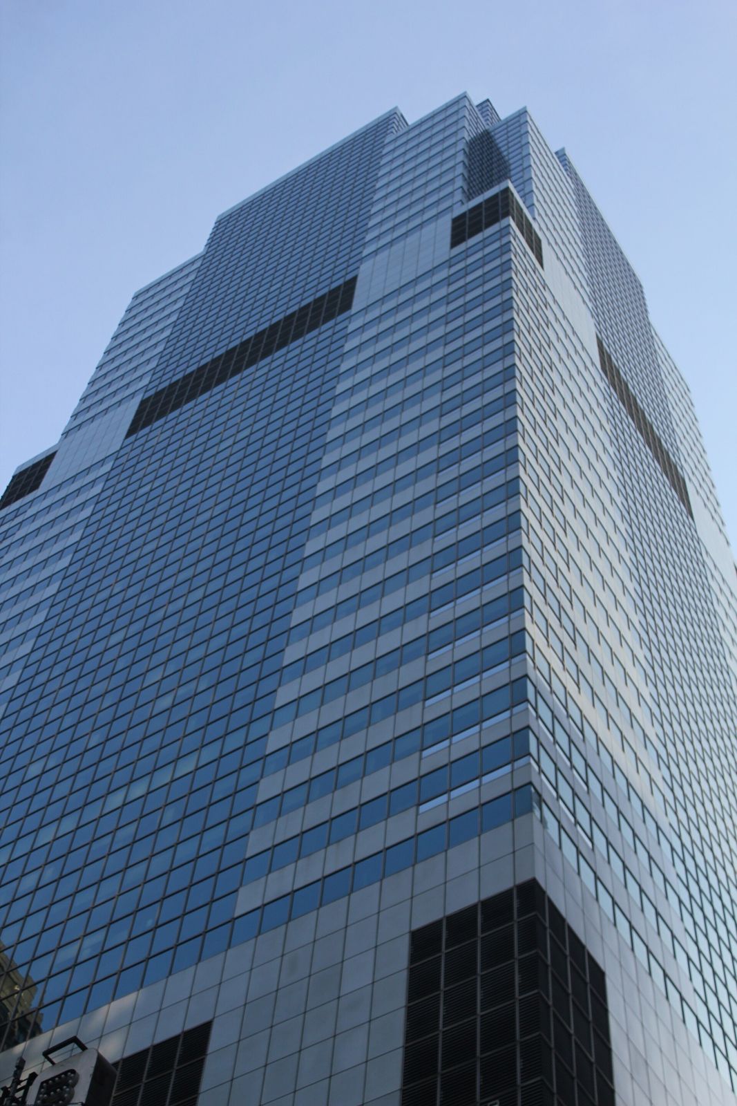 Morgan Stanley: Stepped glass facade seen from below