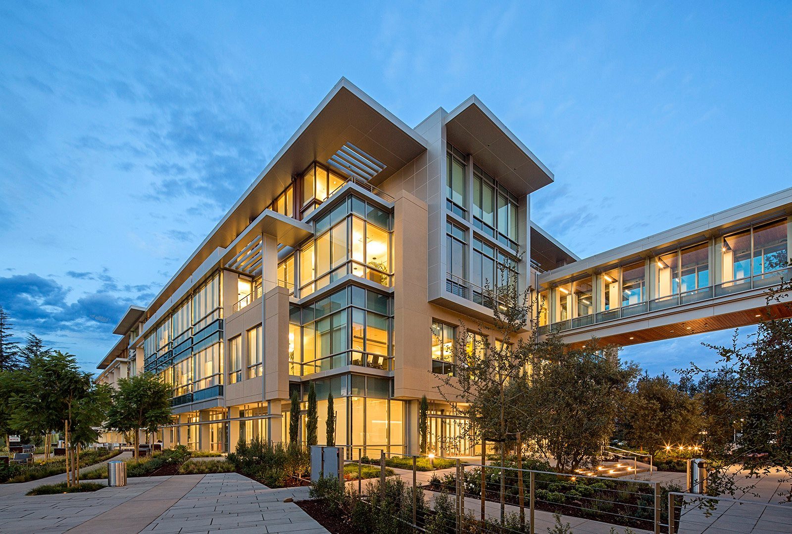 Netflix: Building with a glass bridge