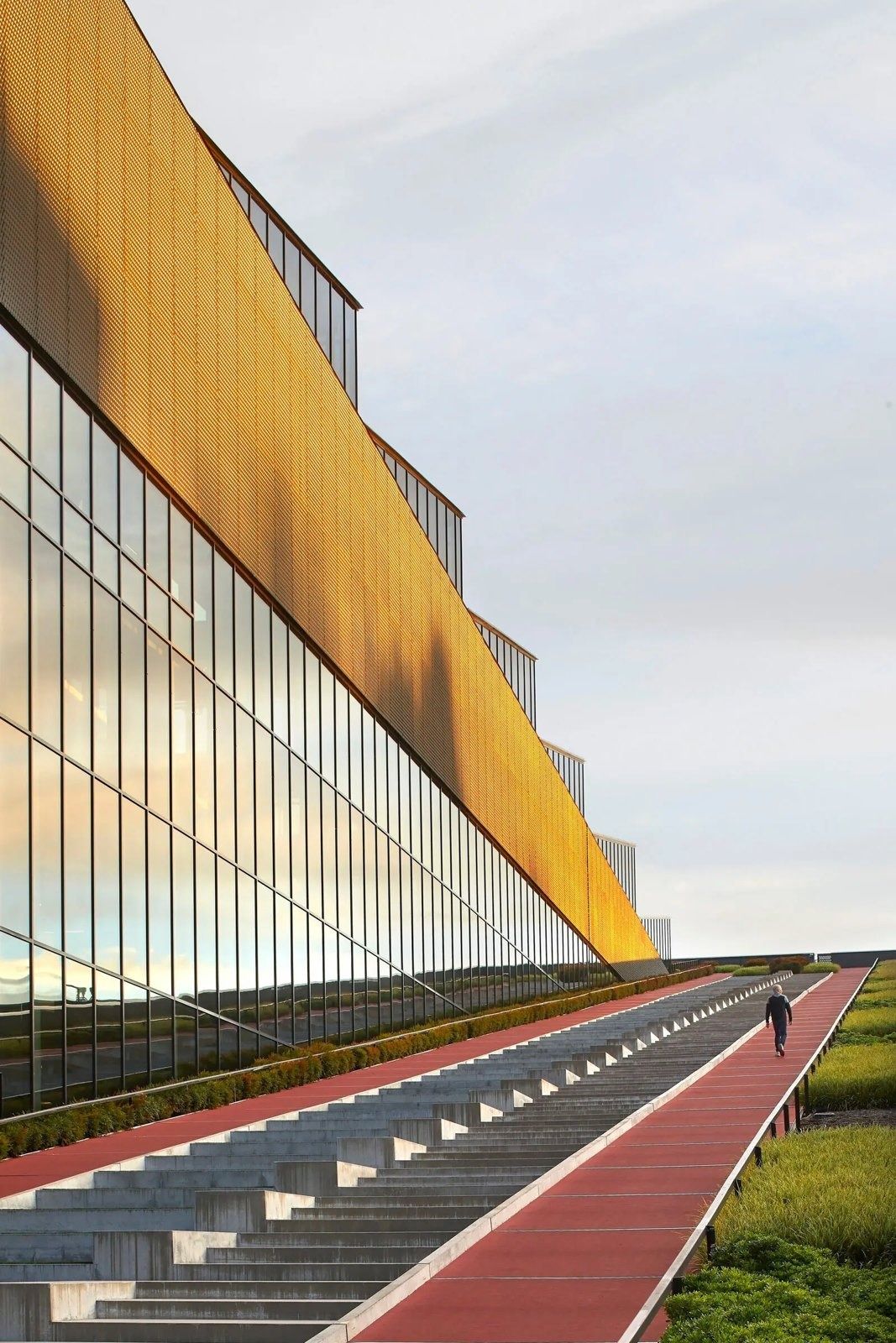 Nike: A running track along a building