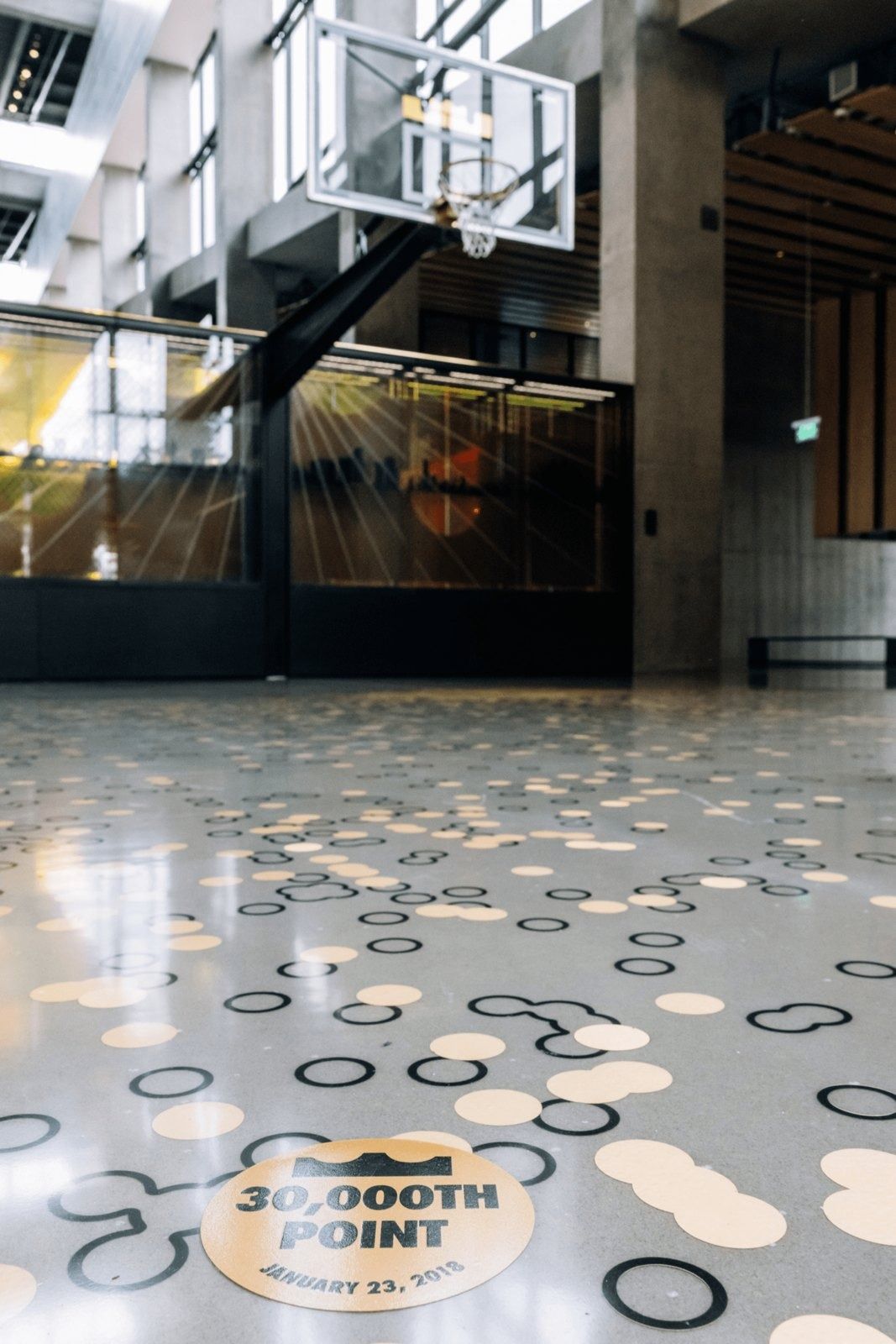 Nike: A terrazzo floor with logos