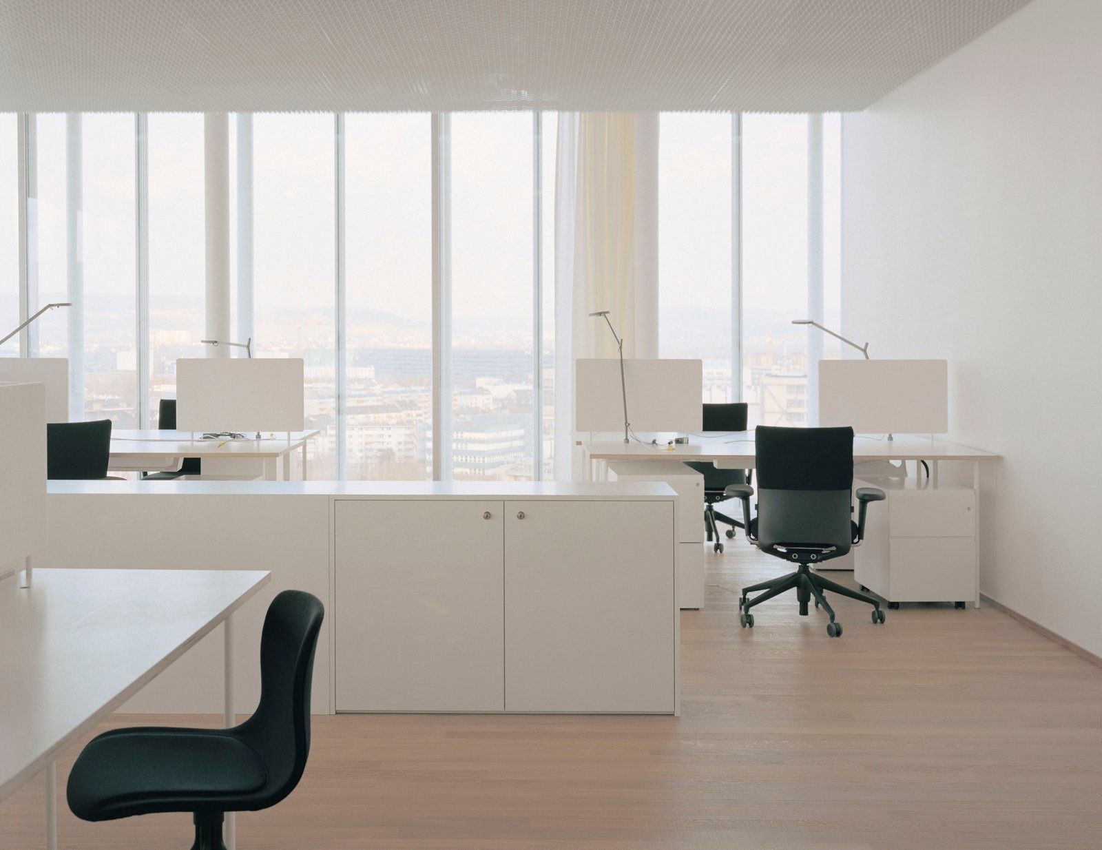 Novartis: Open-plan desks by tall windows