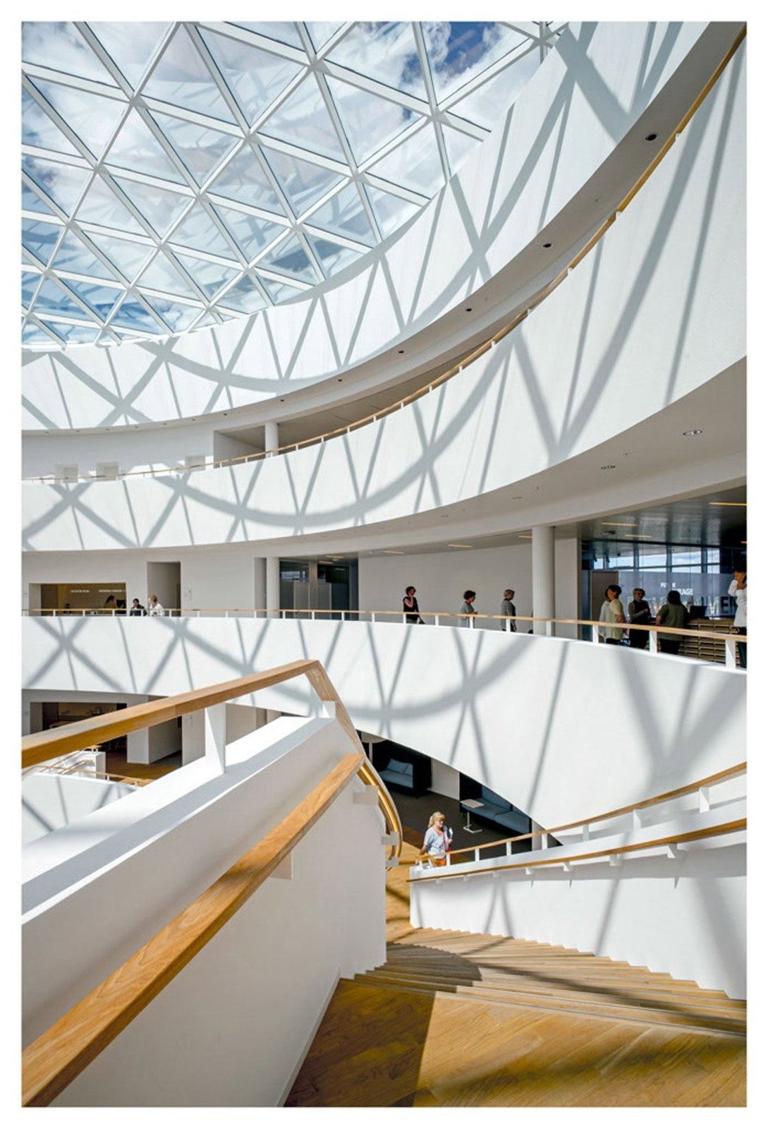 Novo Nordisk: Layered balconies seen across the atrium