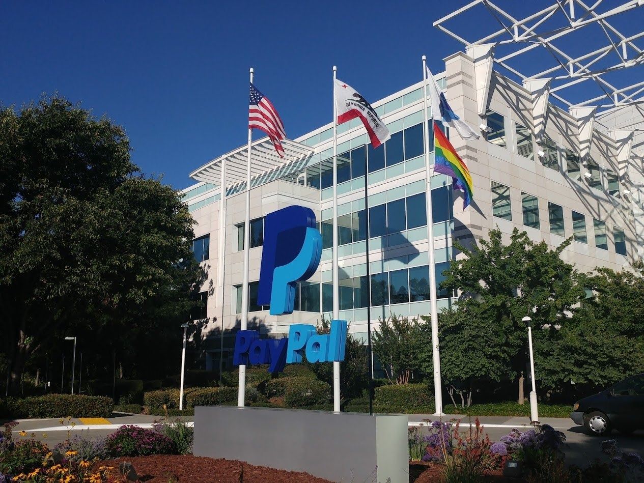PayPal: The PayPal sign outside the headquarters
