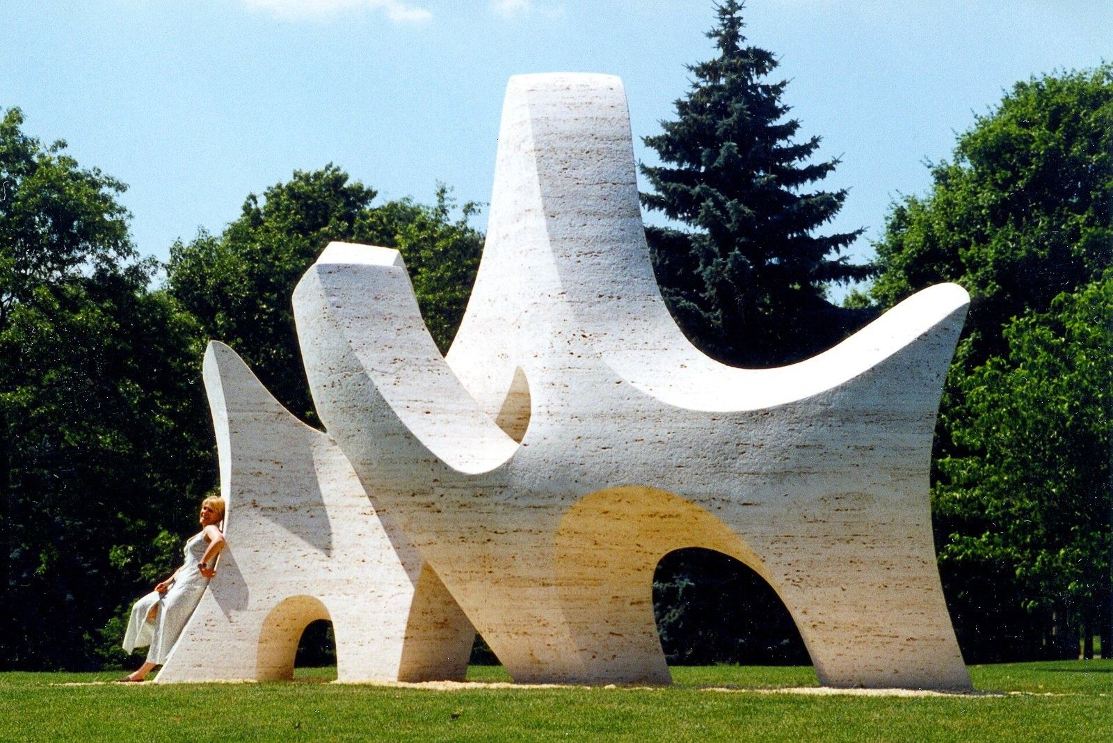 PepsiCo: A white abstract sculpture on grass