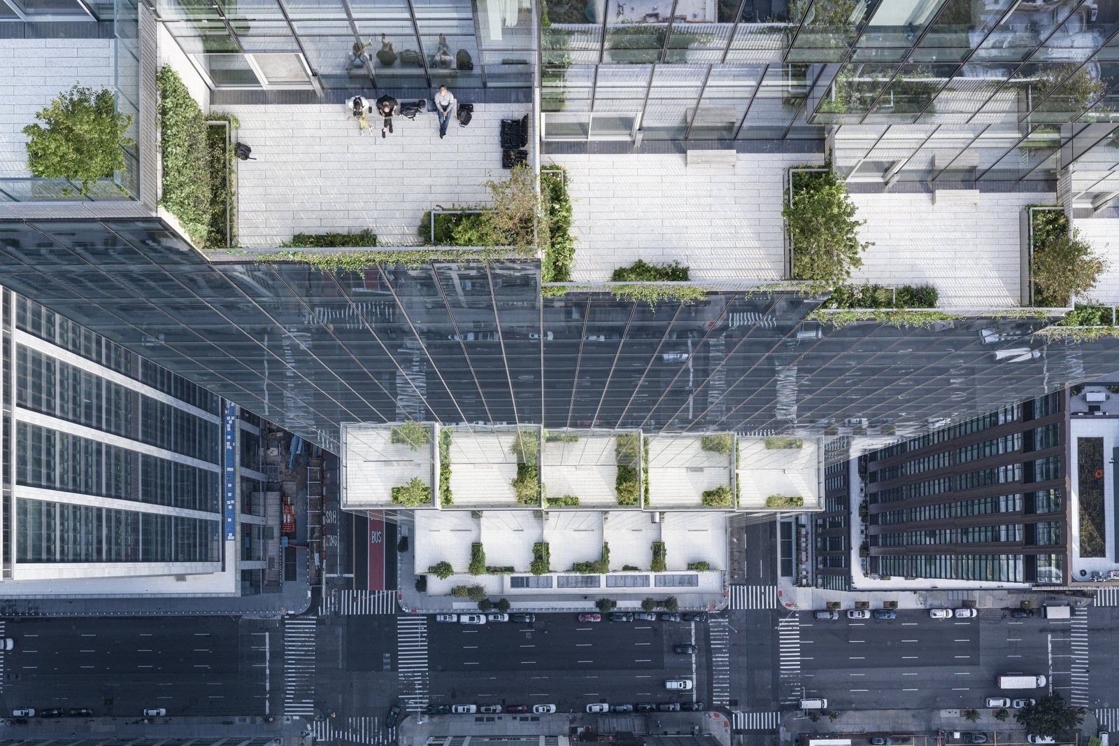 Pfizer: Looking straight down past stacked terraces