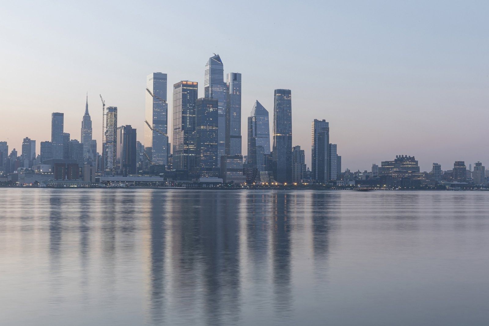 Pfizer: The Manhattan skyline across the Hudson