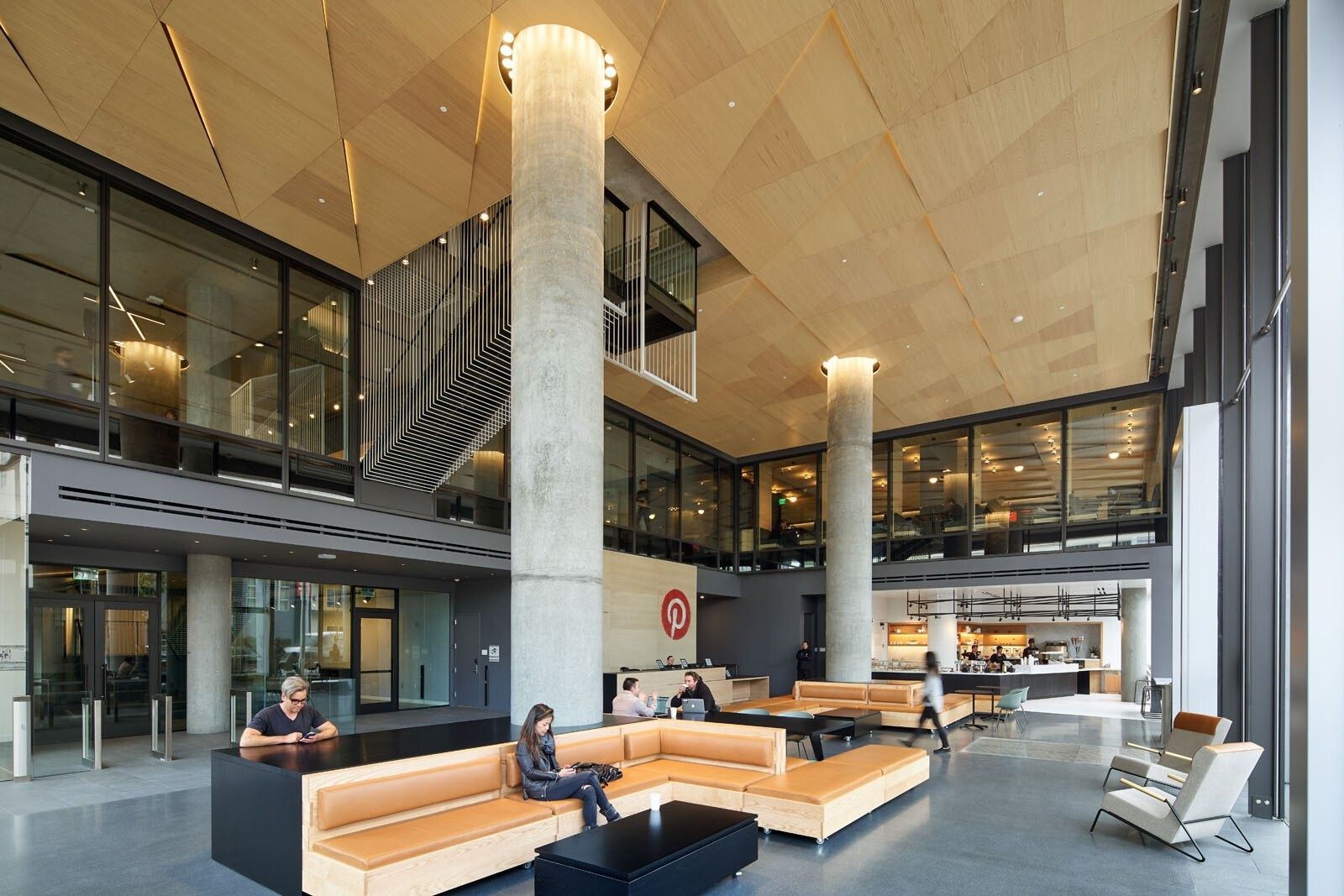 Pinterest: A double-height lounge with timber ceilings