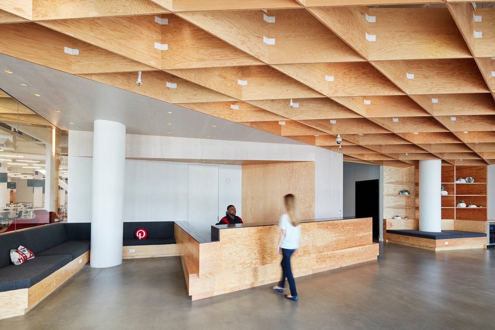 Pinterest: Reception desk with a wooden counter