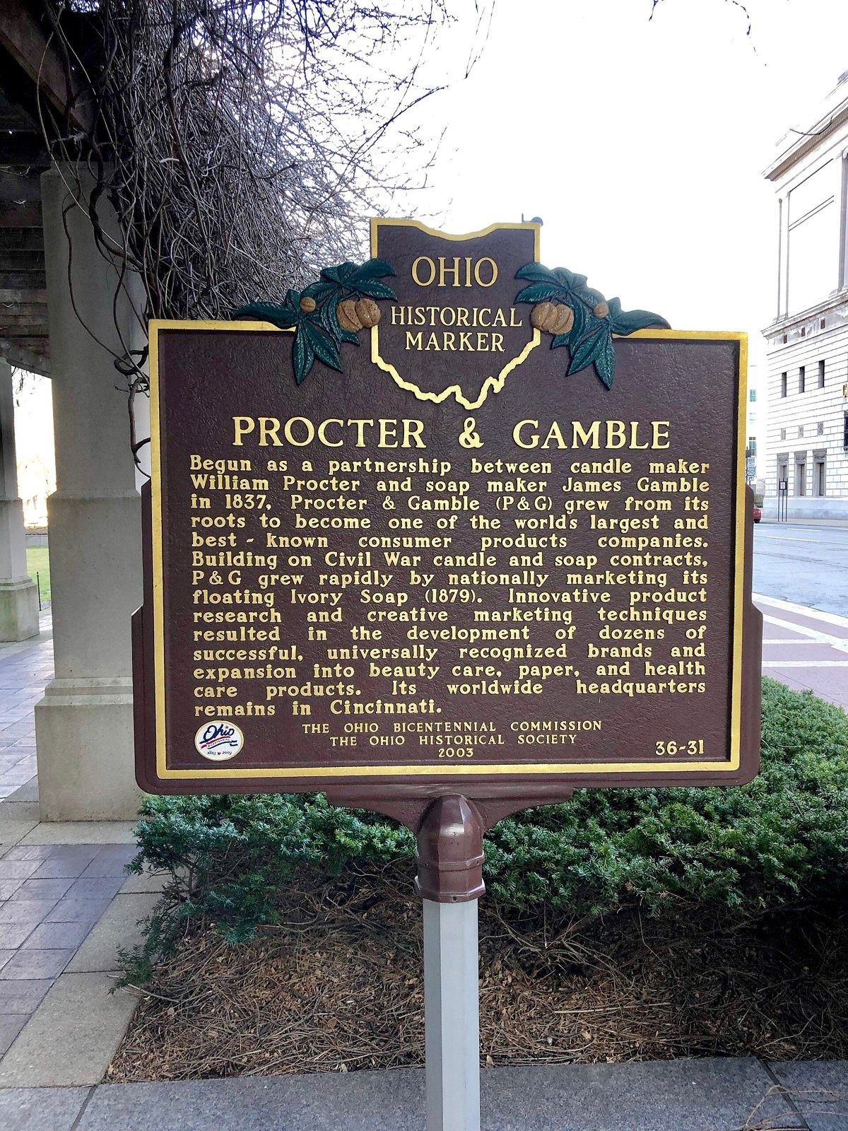 Procter & Gamble: An Ohio historical marker for Procter & Gamble