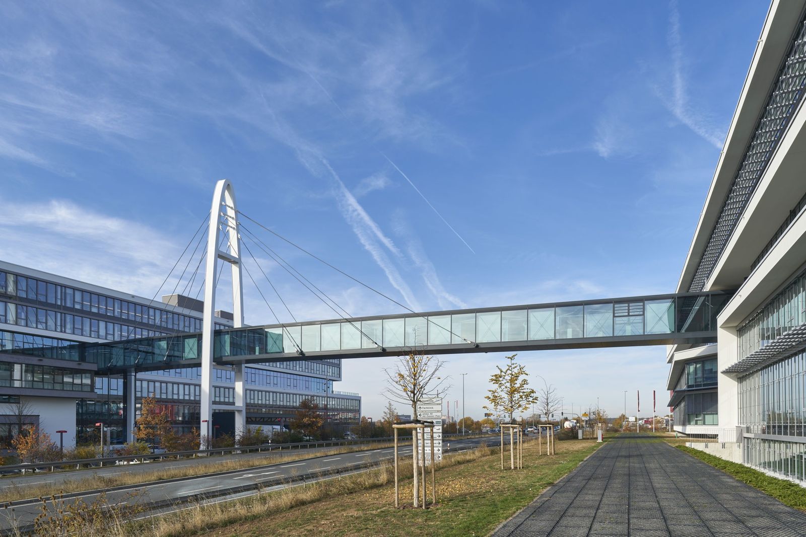 The bridge from a path beside the road