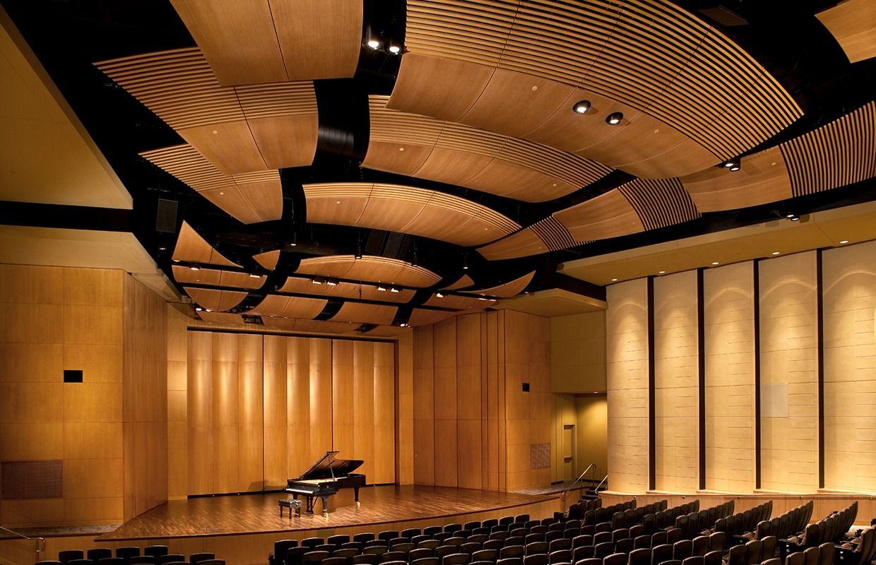 Qualcomm: Auditorium stage with piano