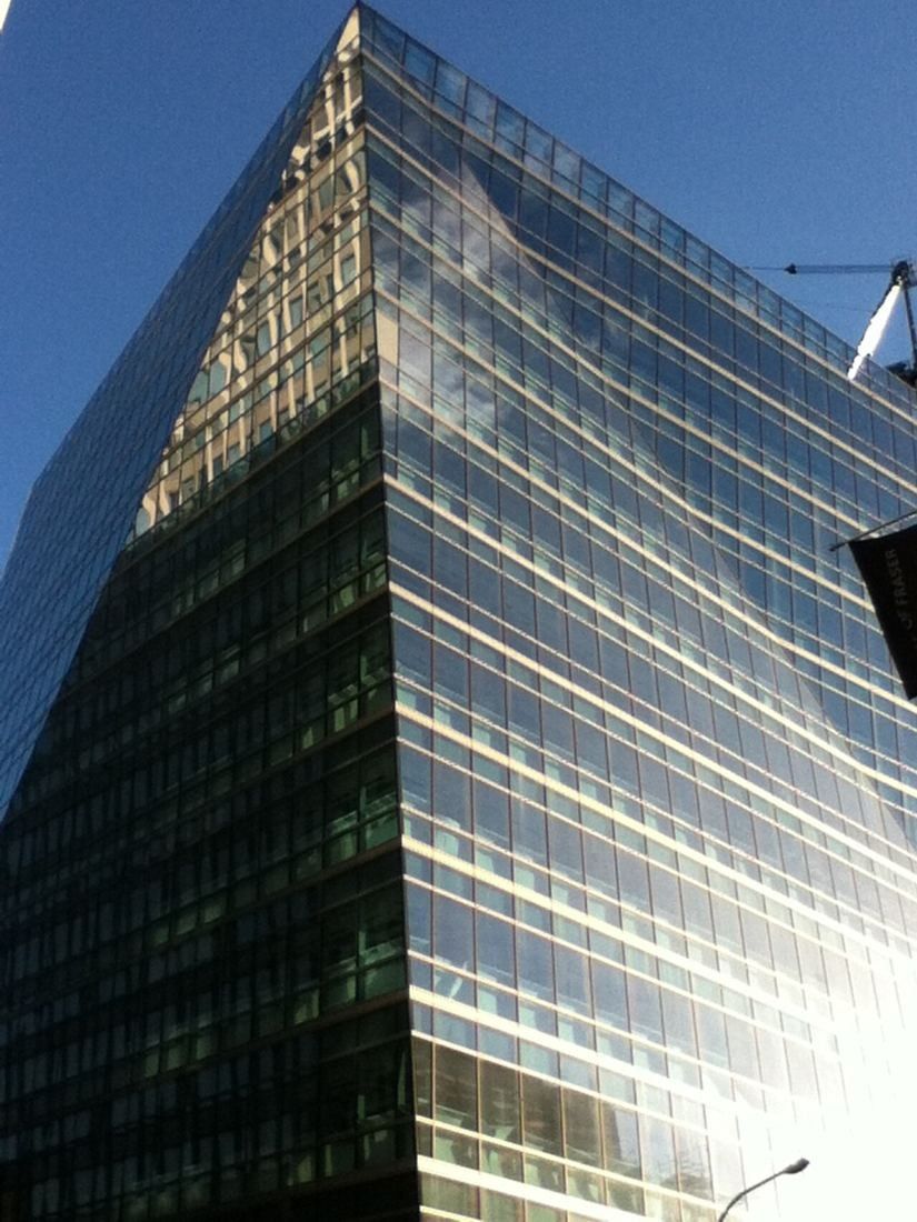 Angular glass office building at 62 Buckingham Gate