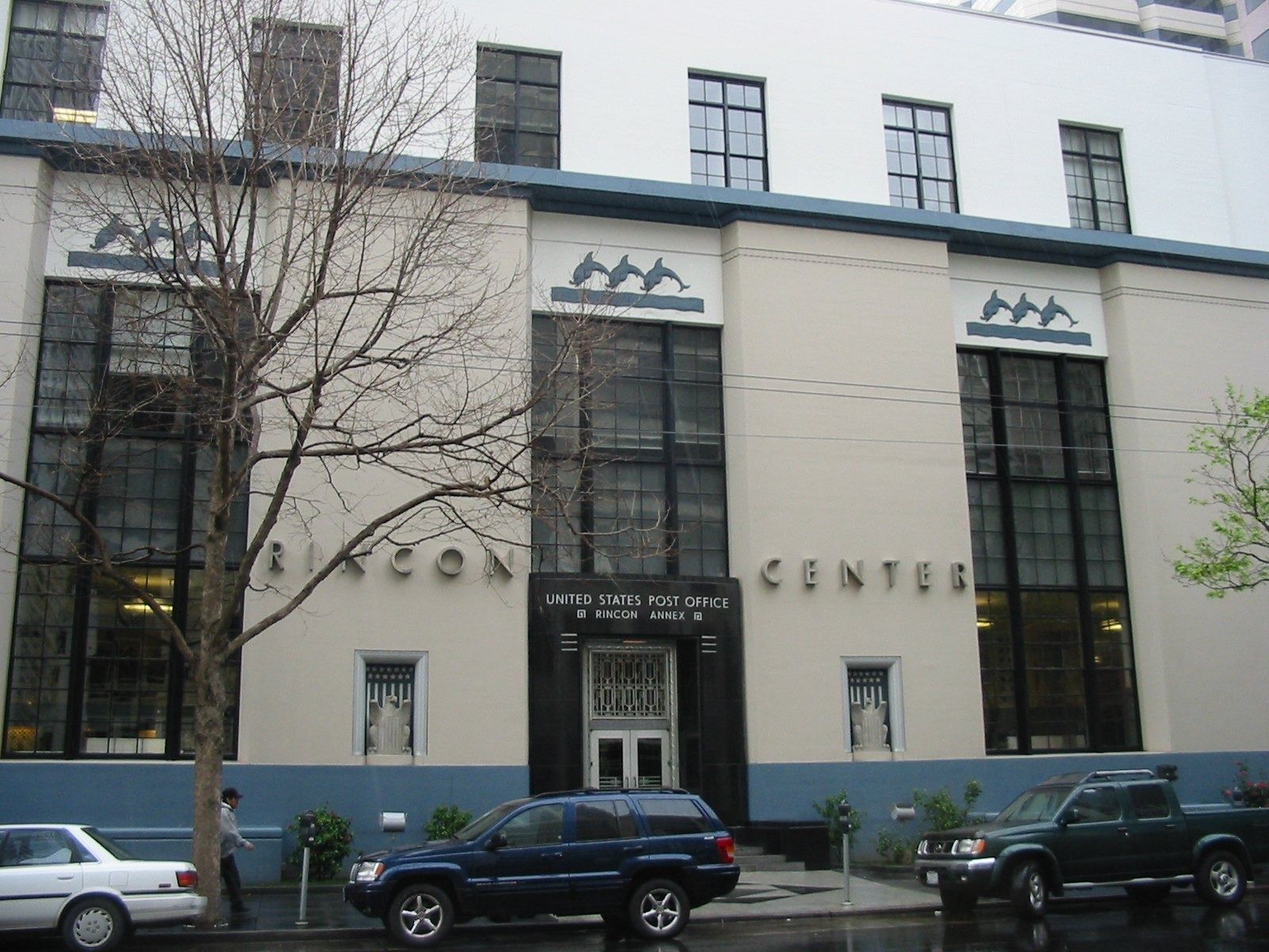 Rincon Center building with tall arched windows