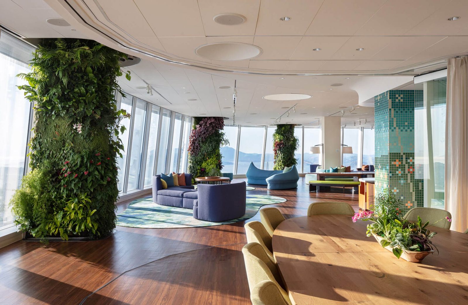 Salesforce: Wide room with plant columns