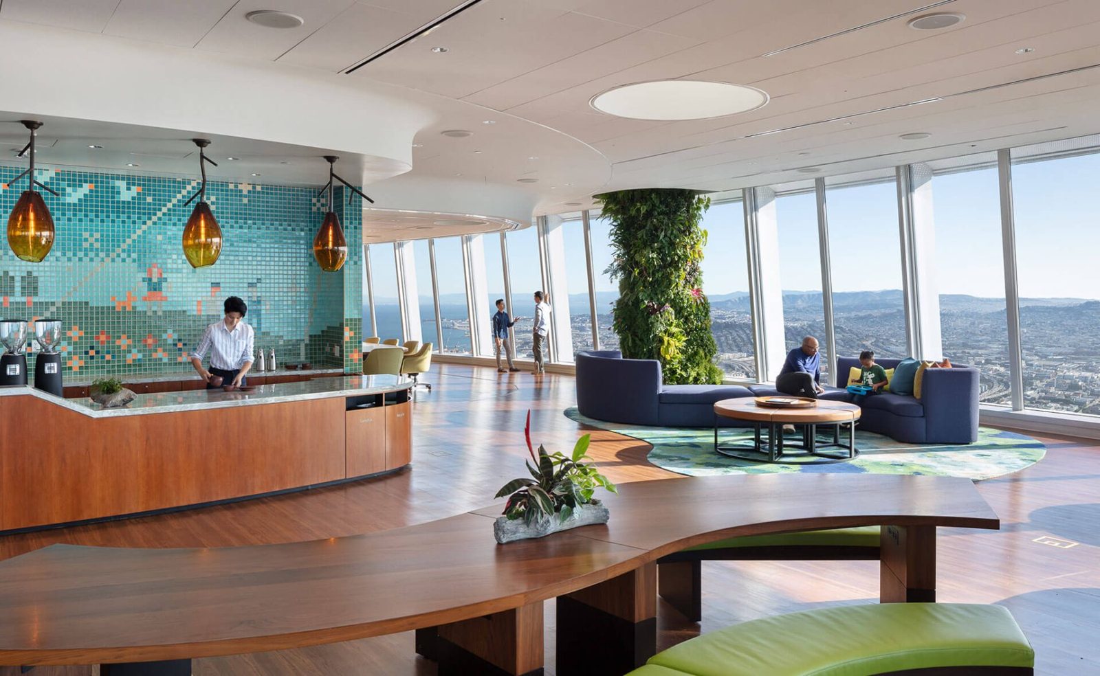 Salesforce: Coffee bar with tiled wall