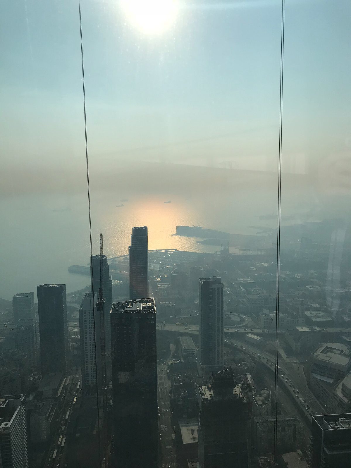 Salesforce: Hazy city skyline from high above
