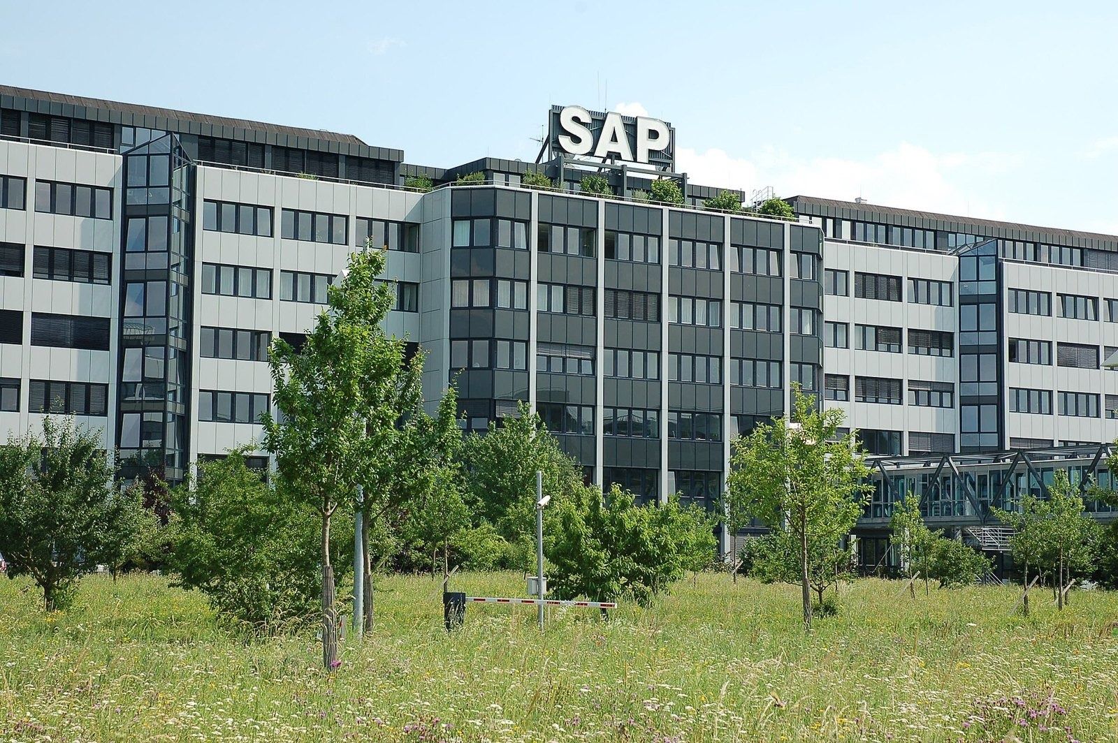 SAP: SAP headquarters building with logo