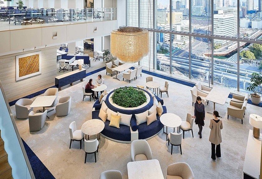 Shiseido: Looking down into a multi-level office