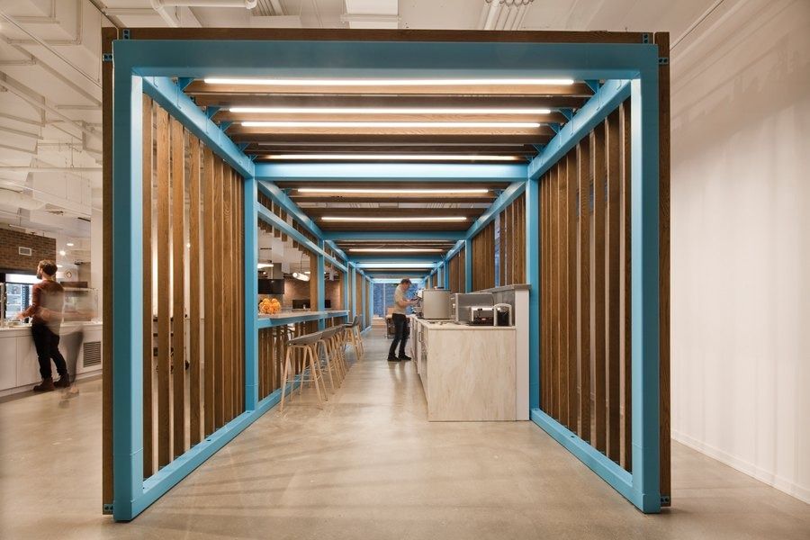 Shopify: A wooden portal framed in blue