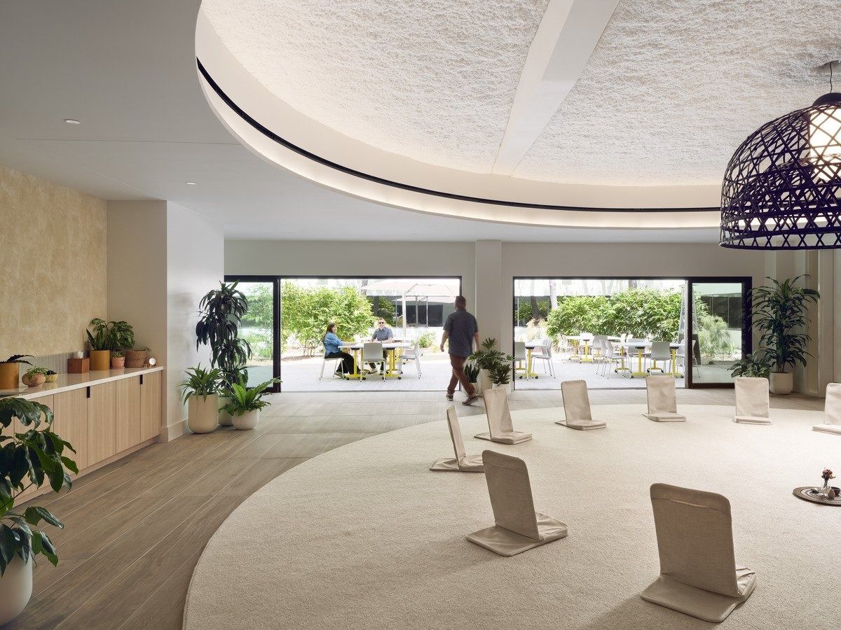 Snap: A council room opening to a garden