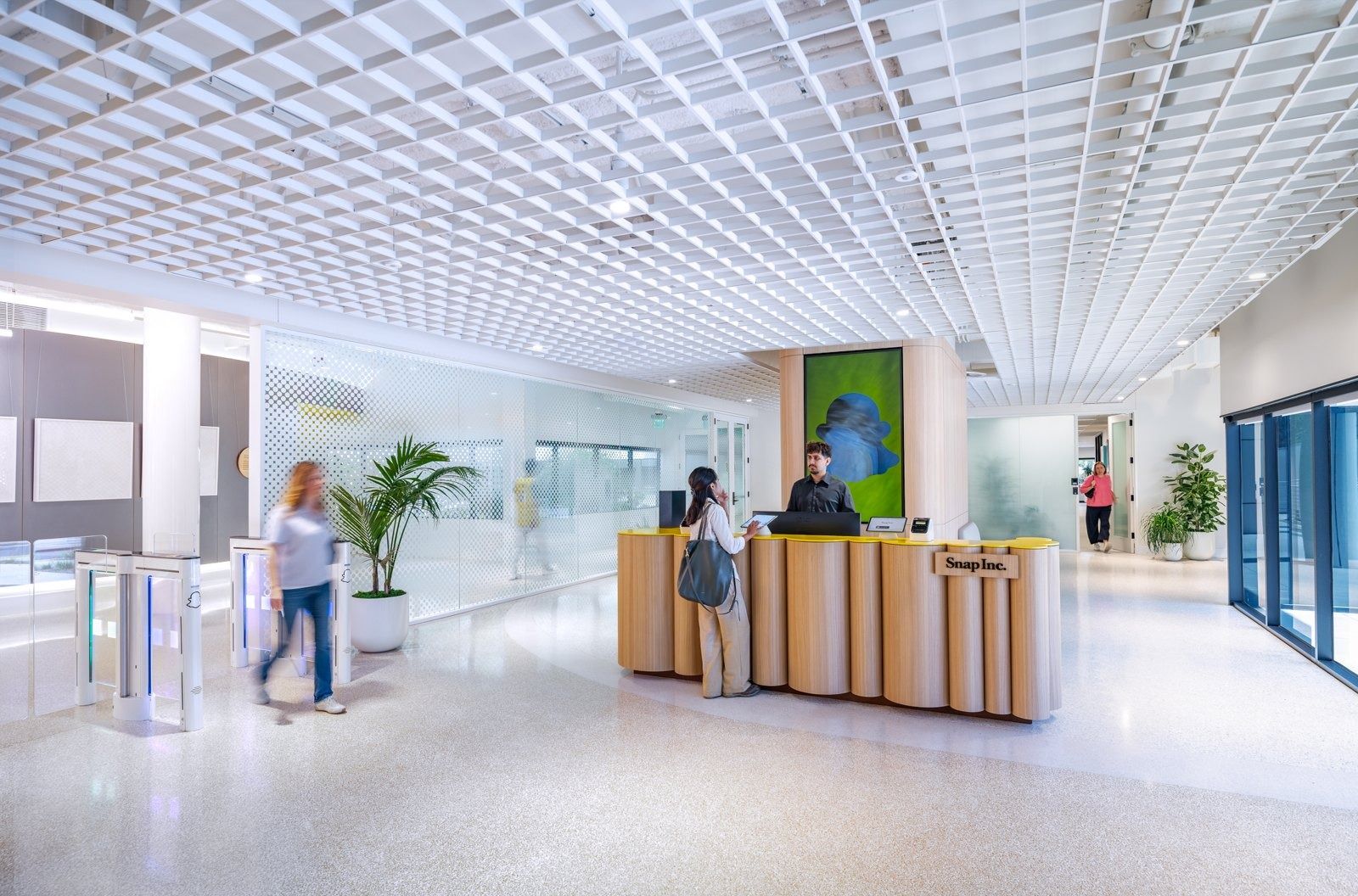 Snap: A reception desk with turnstiles