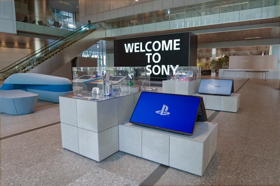 Sony Group: PlayStation exhibits in the entrance hall