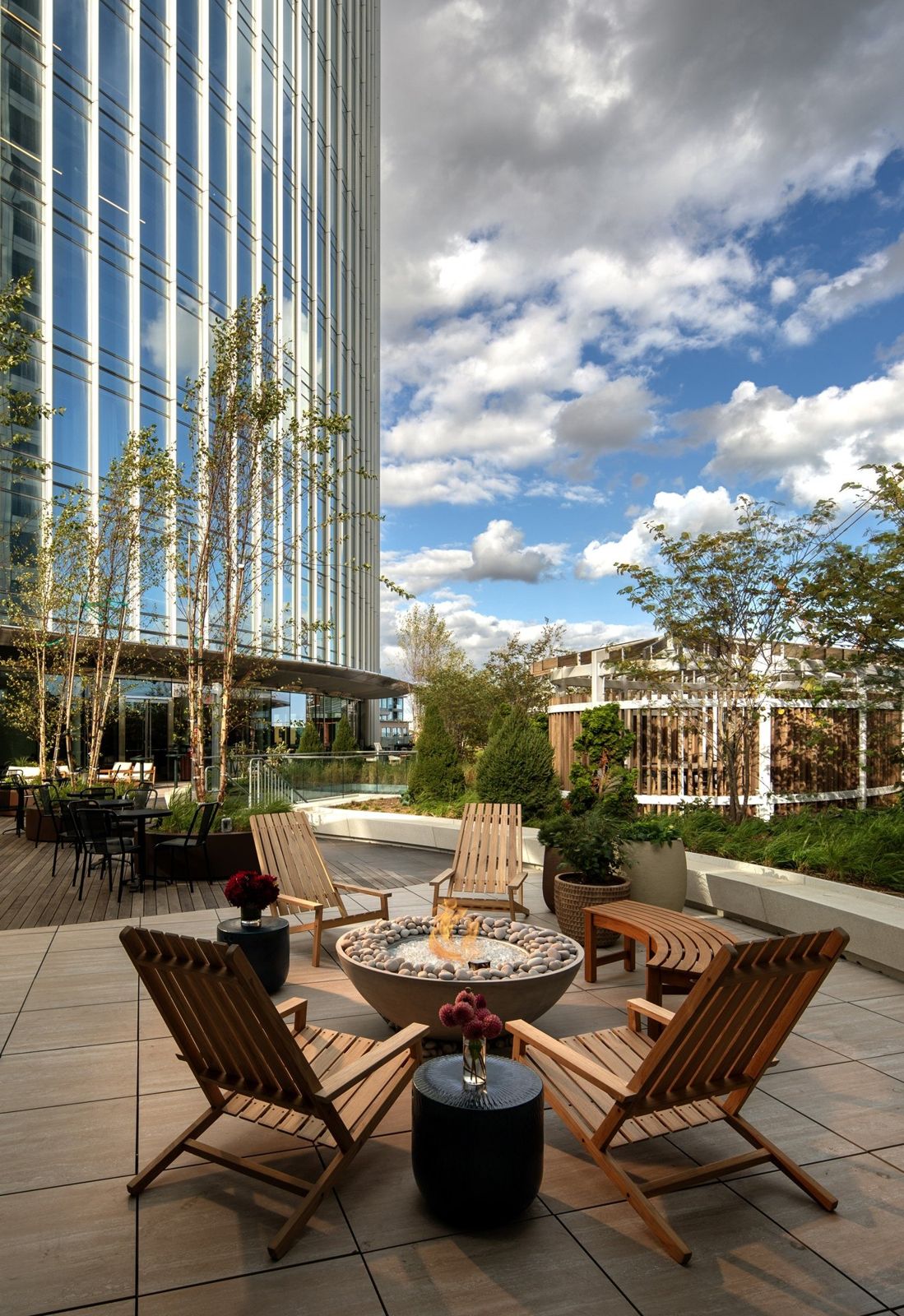 State Street: Rooftop terrace with fire pits and lounge chairs