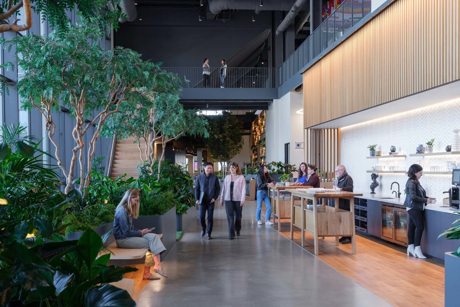 Stripe: A planted atrium with a coffee bar