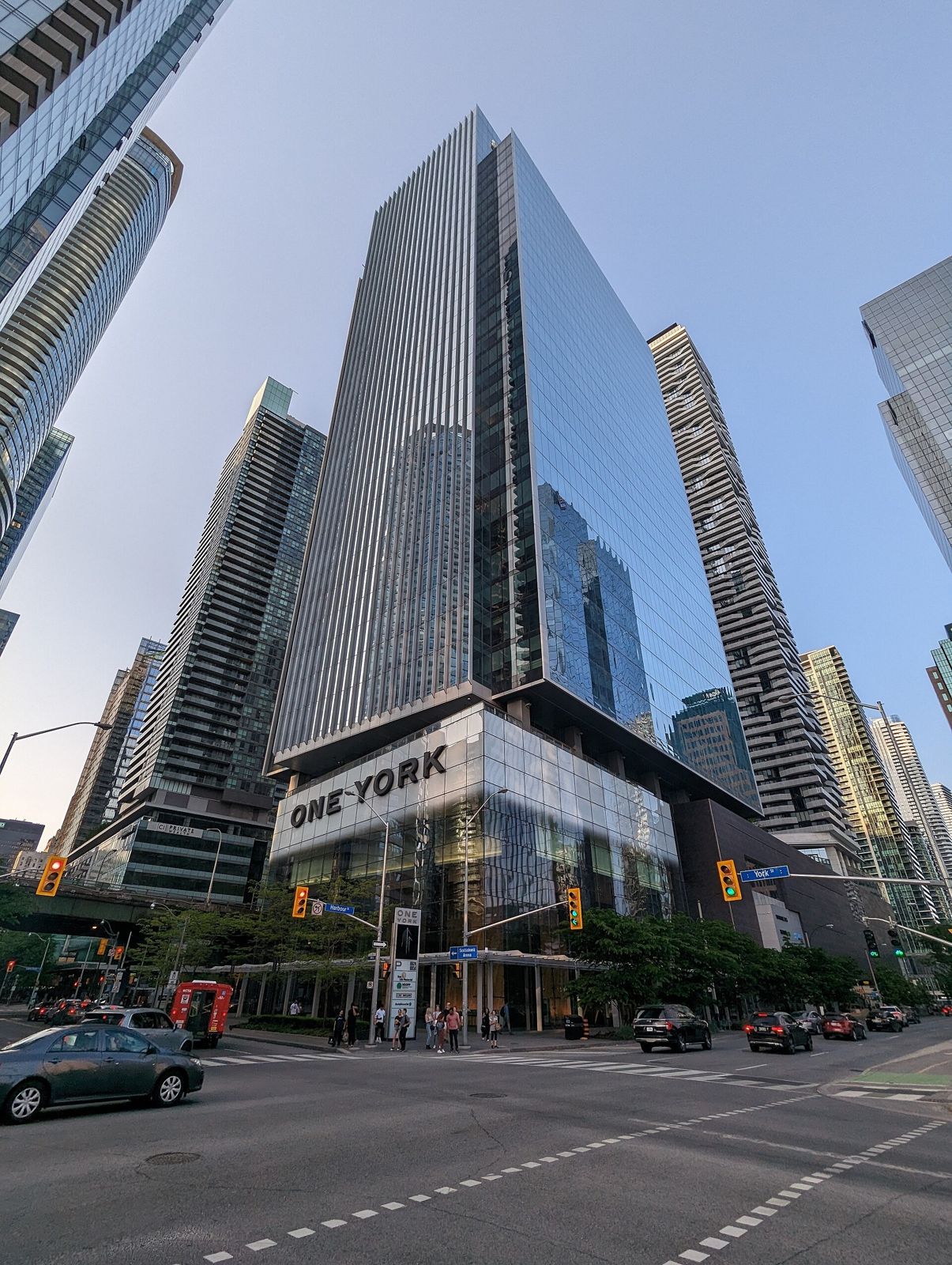Sun Life: Looking up at a glass tower from a street corner