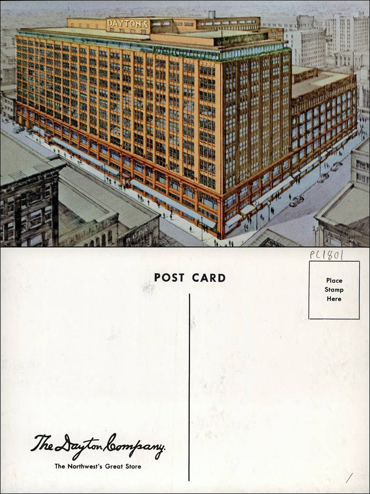 Postcard of the Dayton's department store building