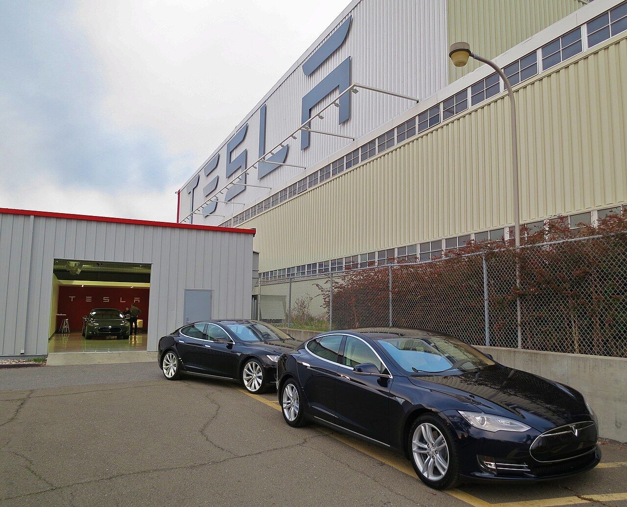 Tesla: New Teslas waiting for pickup at Fremont