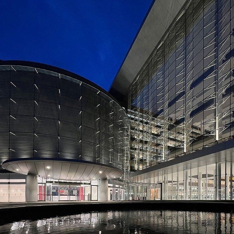 TSMC: Glass facade at blue hour