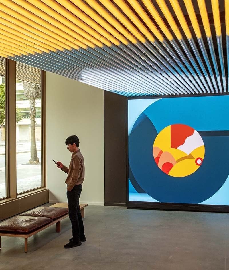 Uber: A digital artwork wall in the lobby