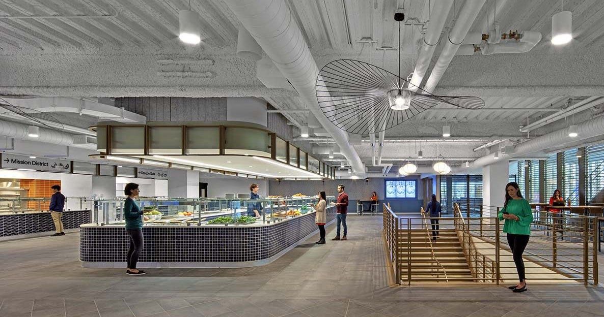 Uber: The cafeteria servery with a salad bar