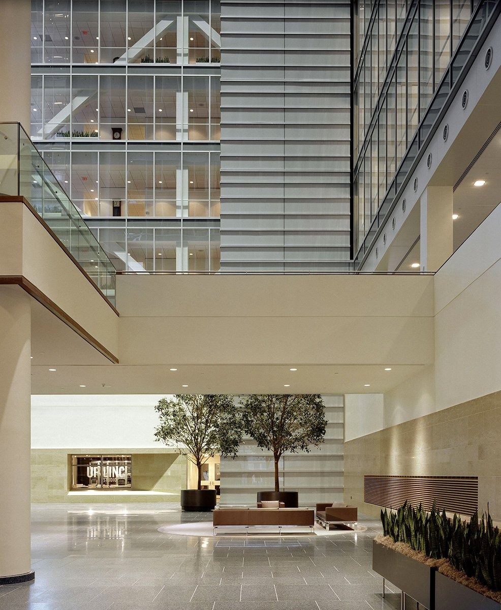 Union Pacific: Lobby with trees and a reception area