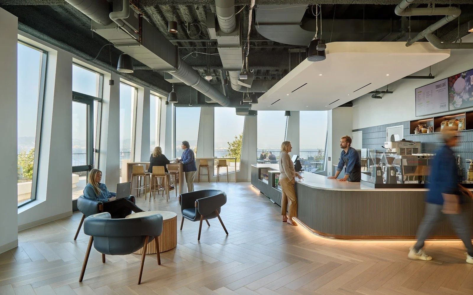 Visa: Coffee bar and seating