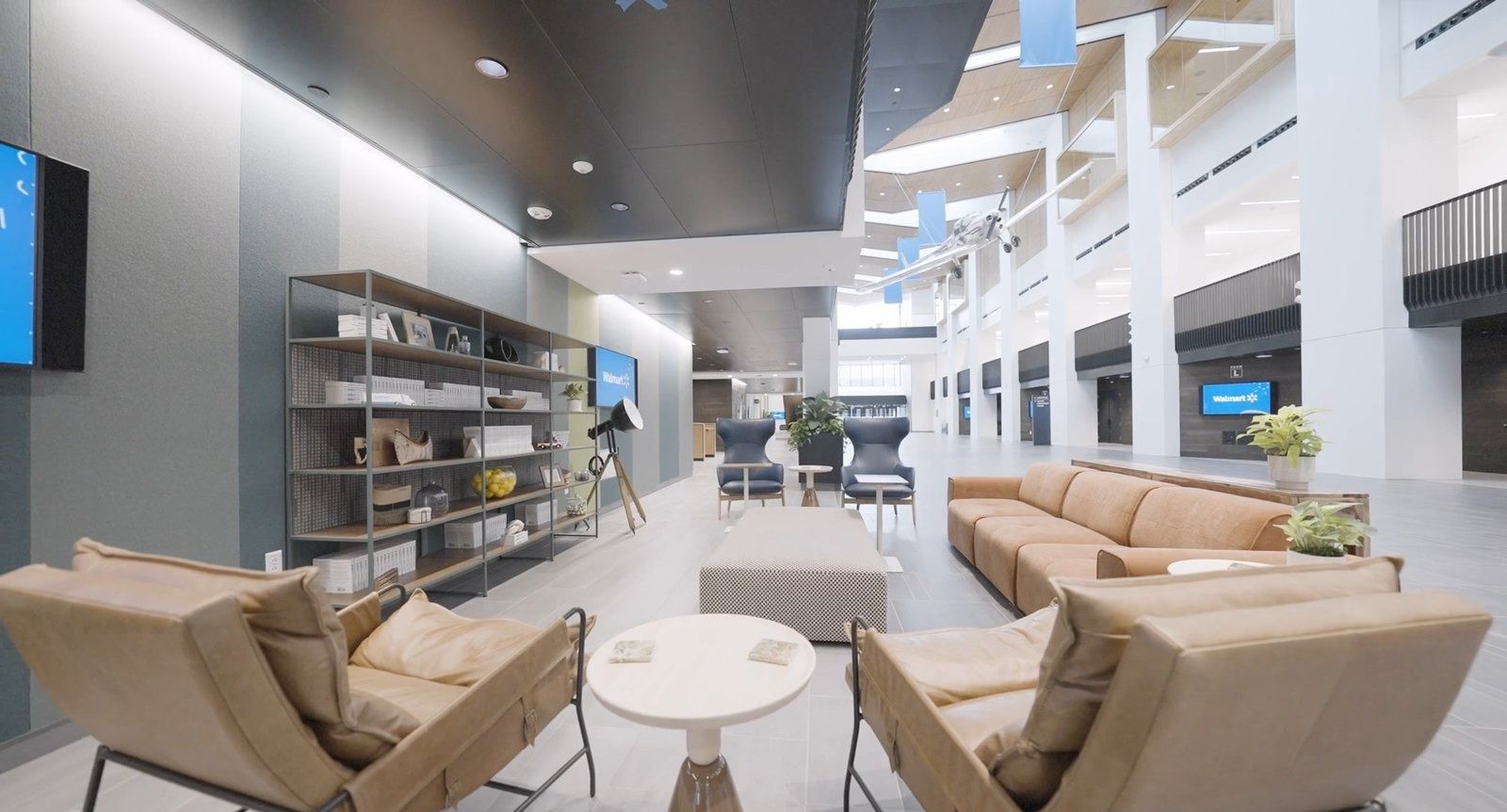 Walmart: A lounge with beige sofas